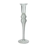 12'' Clear Transparent Glass Taper Candle Holder