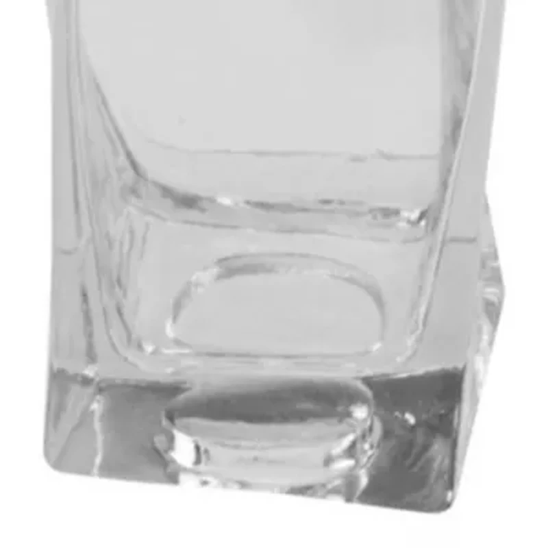4.25'' Dual Purpose Twisted Rectangular Transparent Glass Tea Light Candle Holder