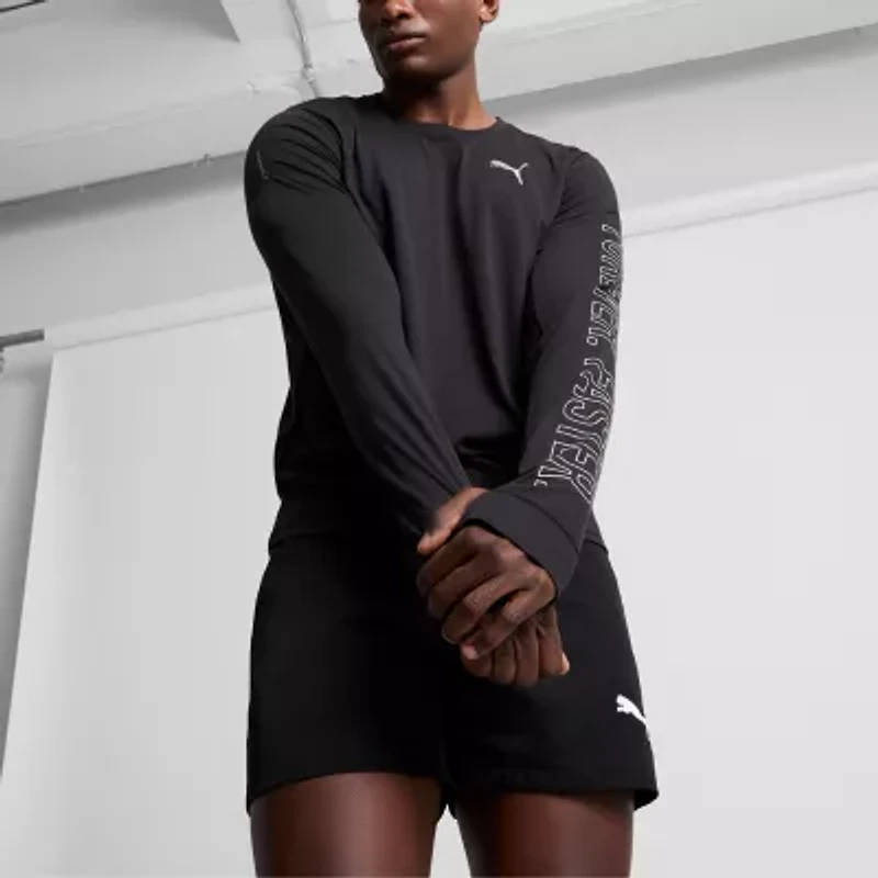 PUMA Mens Crew Neck Long Sleeve Active T-Shirt