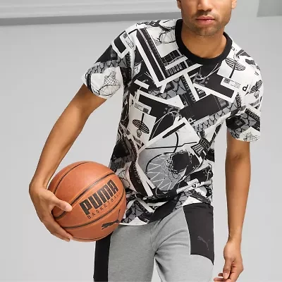 PUMA Mens Crew Neck Short Sleeve Regular Fit Graphic T-Shirt