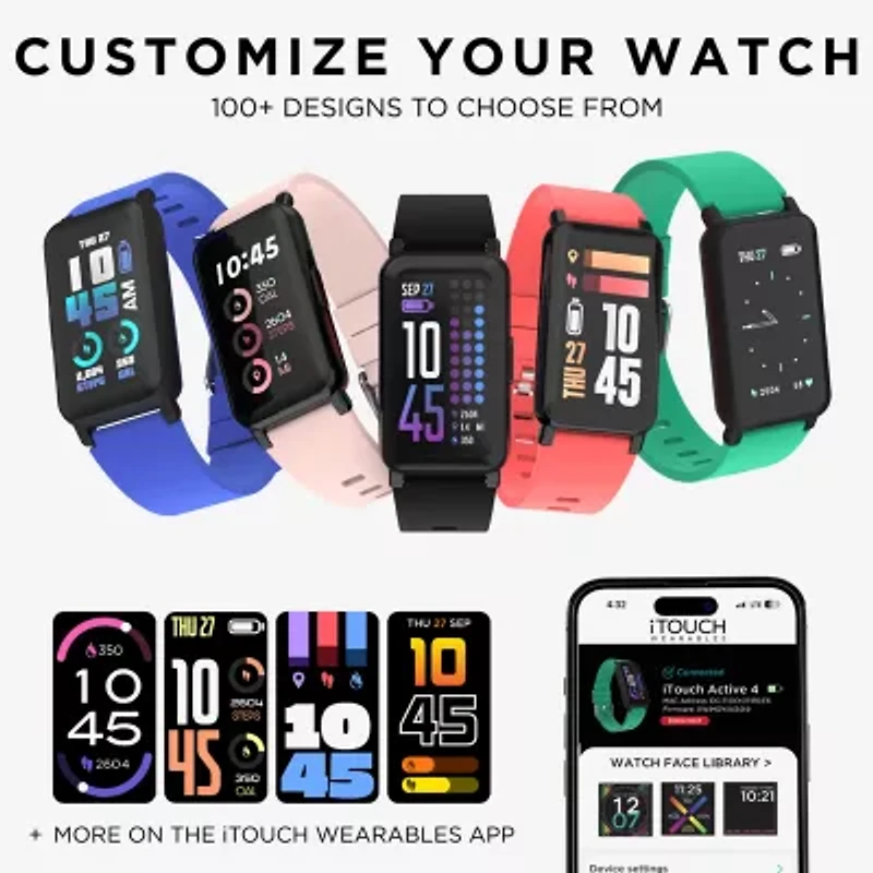 Itouch Active 4 Womens Orange Smart Watch Tc4s01-G14