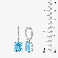 Effy Final Call Womens Genuine Blue Topaz Sterling Silver Drop Earrings