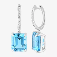 Effy Final Call Womens Genuine Blue Topaz Sterling Silver Drop Earrings