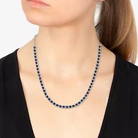 Effy  Womens Blue Sapphire Sterling Silver 16 Inch Tennis Necklace