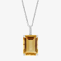 Effy  Womens Genuine Orange Citrine Sterling Silver 16 Inch Pendant Necklace