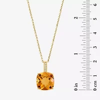 Effy Final Call  Womens Diamond Accent Genuine Gemstone 14K White/Yellow/Rose Gold Cushion Pendant Necklace