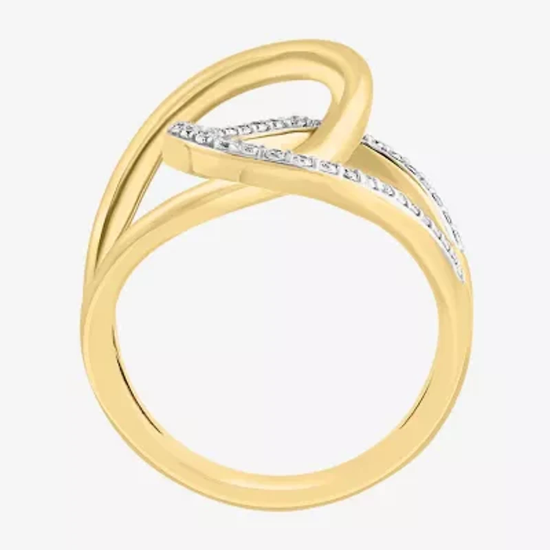 Effy  Womens 1/4 CT. T.W. Natural White Diamond 14K Gold Cocktail Ring