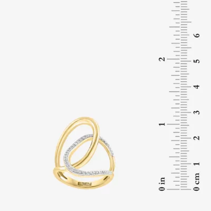 Effy  Womens 1/4 CT. T.W. Natural White Diamond 14K Gold Cocktail Ring
