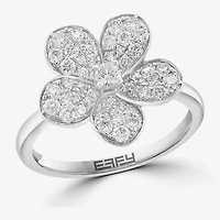 Effy Final Call (E-F / Vs2-Si1) Womens 3/4 CT. T.W. Lab Grown White Diamond Sterling Silver Flower Cocktail Ring