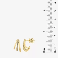 Effy  (G-H / Vs1-Vs2) Womens 1/10 CT. T.W. Lab Grown White Diamond 14K Gold 53mm Hoop Earrings