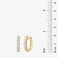Effy  Womens 1/5 CT. Natural White Diamond 14K Gold Over Silver Sterling Silver 68mm Hoop Earrings