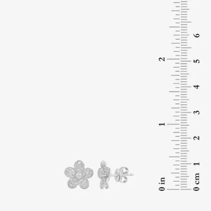 Effy Final Call (E-F / Vs2-Si1) 3/4 CT. T.W. Lab Grown White Diamond Sterling Silver 47mm Flower Stud Earrings
