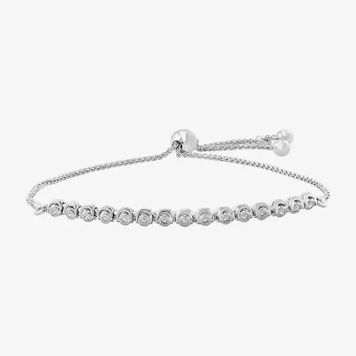 Effy  (G / Si1-Si2) Womens 1/7 CT. T.W. Lab Grown White Diamond Sterling Silver Bolo Bracelet