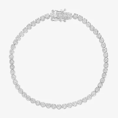 Effy  (G / Si1-Si2) Womens 1 CT. T.W. Lab Grown White Diamond Sterling Silver 7 Inch Tennis Bracelet