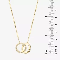 Effy  Womens 1/4 CT. T.W. Natural White Diamond 14K Gold Circle 16 Inch Pendant Necklace