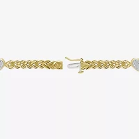 Womens 1/5 CT. Natural White Diamond 10K Gold Over Silver Heart Infinity 7 Inch Tennis Bracelet