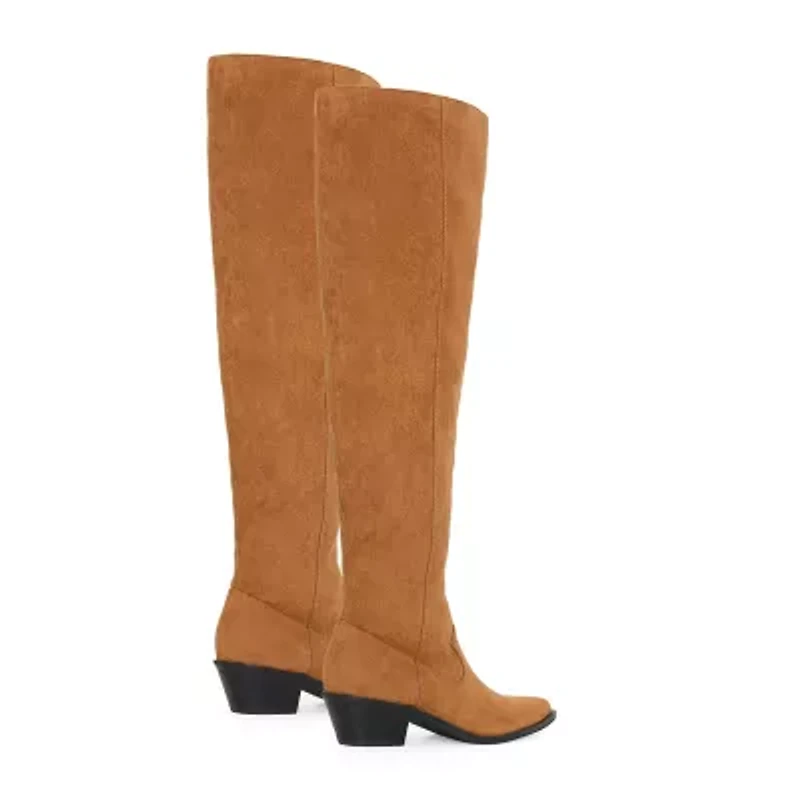 RM Rebecca Minkoff Womens Jenni Block Heel Over the Knee Boots