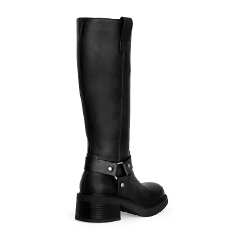 RM Rebecca Minkoff Womens Sona Stacked Heel Motorcycle Boots