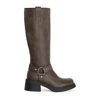 RM Rebecca Minkoff Womens Sona Stacked Heel Motorcycle Boots