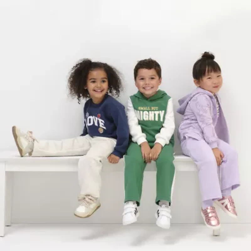 Okie Dokie Toddler & Little Girls Wide Leg Regular Fit Fleece Pull-On Pant