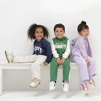 Okie Dokie Toddler & Little Girls Wide Leg Regular Fit Fleece Pull-On Pant