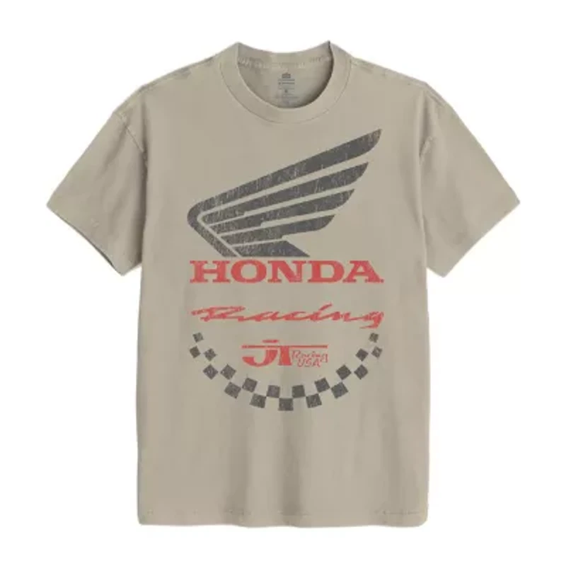 New World Mens Crew Neck Short Sleeve Graphic T-Shirt