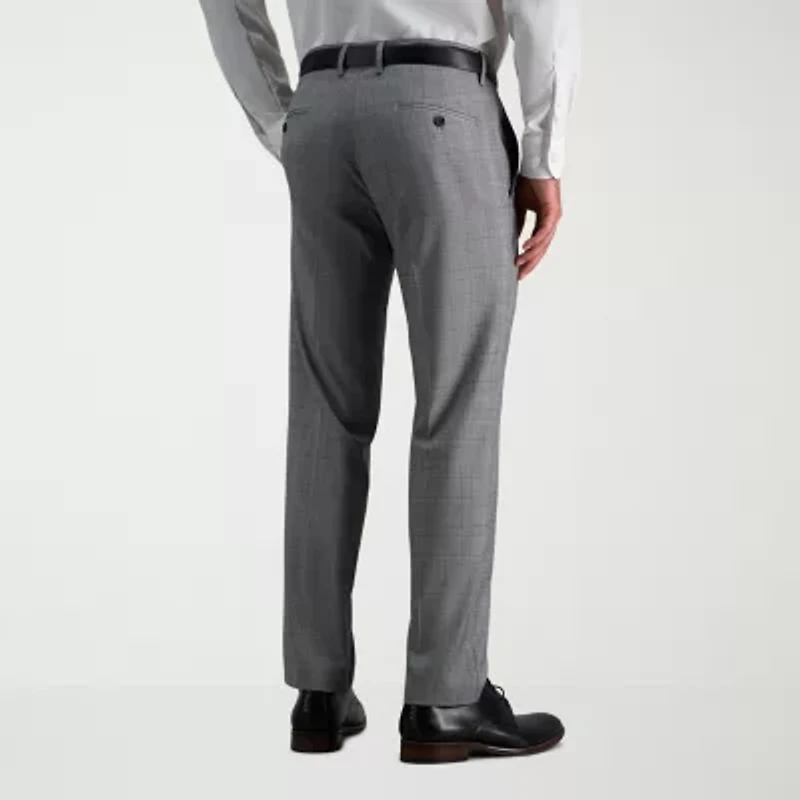 Haggar J.M. Tailored Fit Mens Plaid Stretch Fabric Flat Front Suit Pant