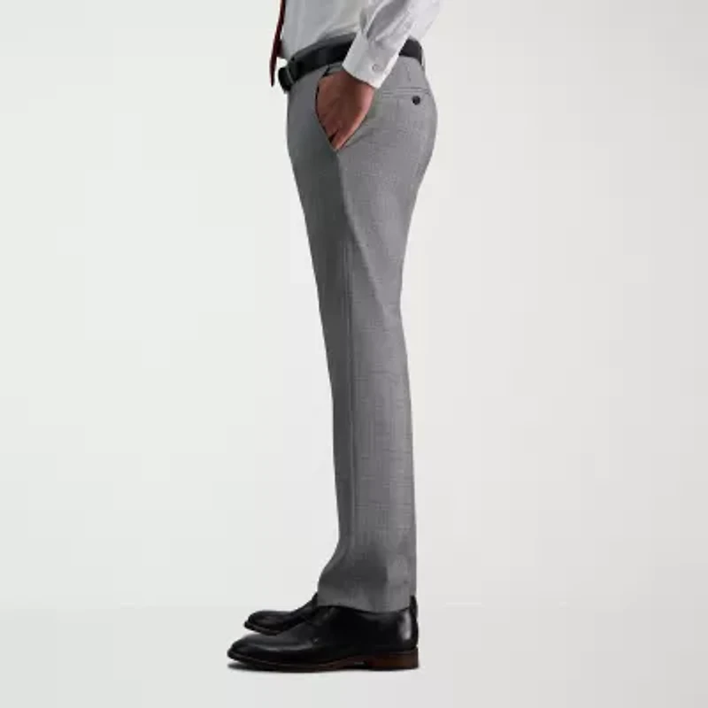 Haggar J.M. Tailored Fit Mens Plaid Stretch Fabric Flat Front Suit Pant