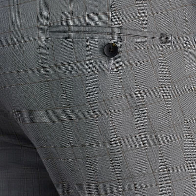 Haggar J.M. Tailored Fit Mens Plaid Stretch Fabric Flat Front Suit Pant
