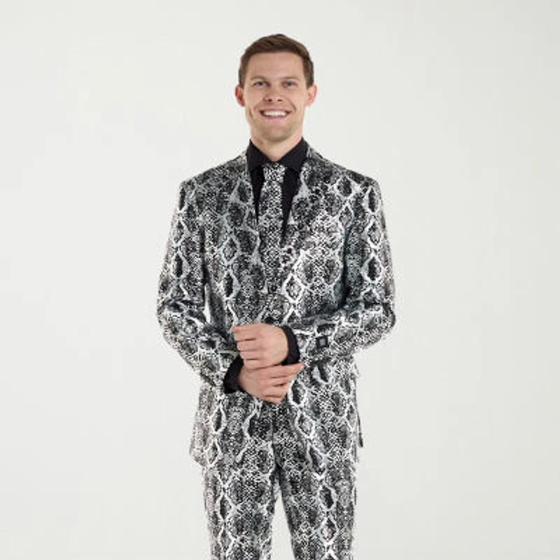 Opposuits Mens Silver Snake Suit Set