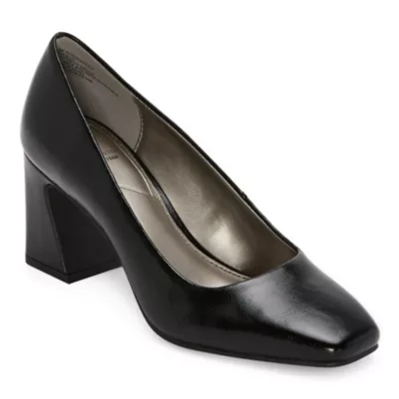 Worthington Maurice Womens Square Closed Toe Block Heel Pumps