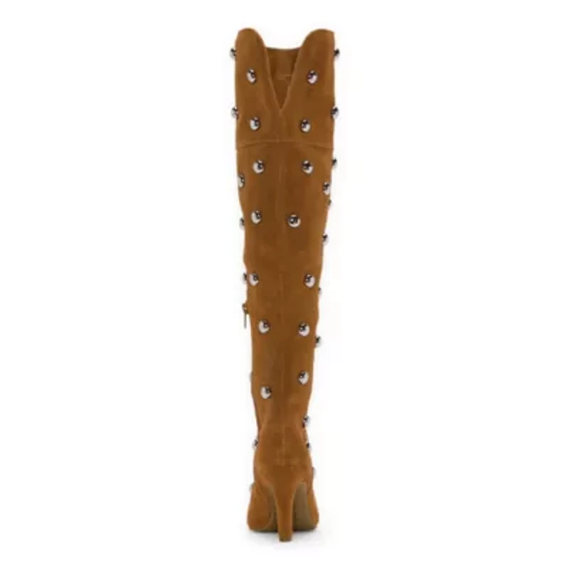 a.n.a Womens Malinda Genuine Suede Studded Stiletto Heel Over The Knee Boots