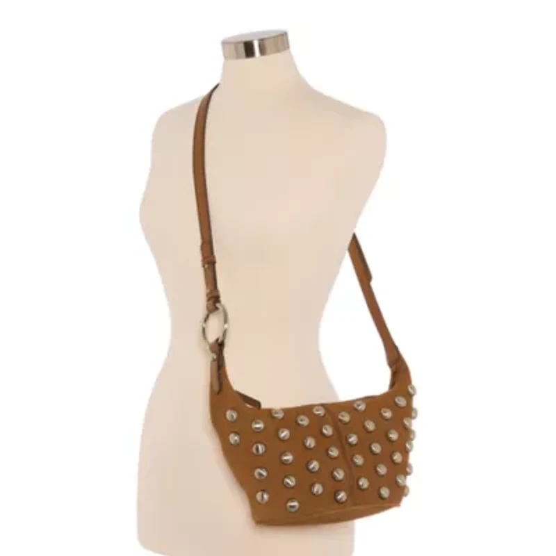 a.n.a Susan Genuine Suede Studded Crossbody Bag