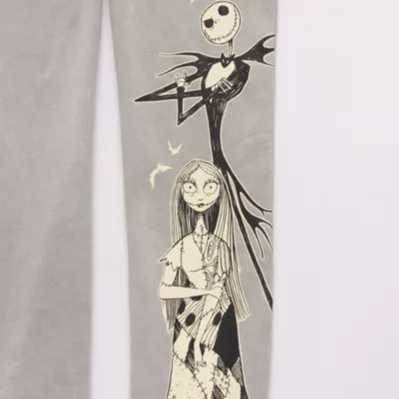 Tim Burton'S Nightmare Before Christmas Wide Leg Sweatpant Womens Drawstring Waist Straight Juniors Fleece