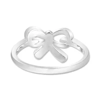 Womens Diamond Accent Natural Blue Diamond Sterling Silver Bow Cocktail Ring