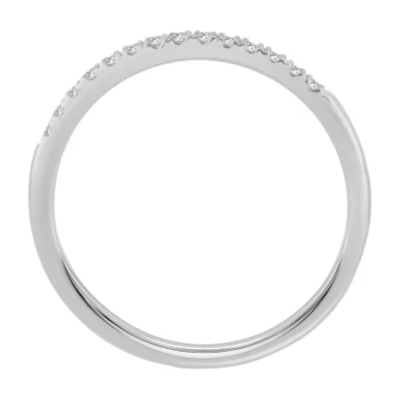 Womens 1/10 CT. T.W. Natural White Diamond 10K Gold Wedding Band