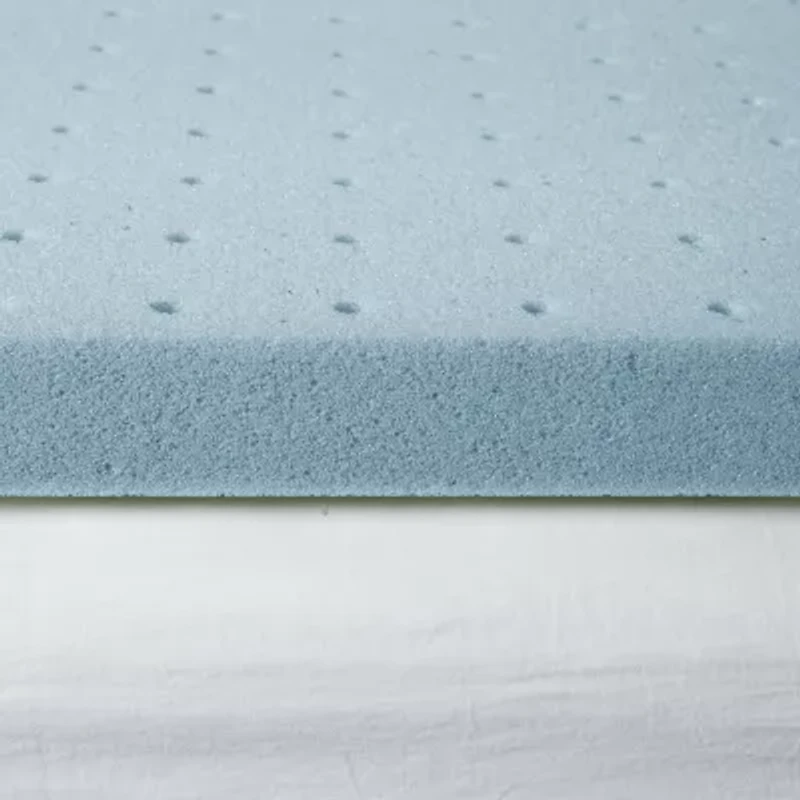 Sleep Philosophy 2" Gel Memory Foam All Season Reversible Hypoallergenic Cooling Mattress Topper
