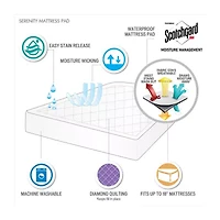 Sleep Philosophy Tranquility 3M Scotchgard Waterproof Antimicrobial Treated Mattress Pad
