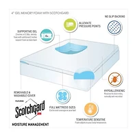 Sleep Philosophy 4" Gel Memory Foam with 3M Cover Mattress Topper