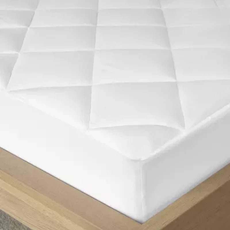 Madison Park Quiet Nights 100% Cotton Sateen Waterproof Diamond Quilting Down Alternative Mattress Pad