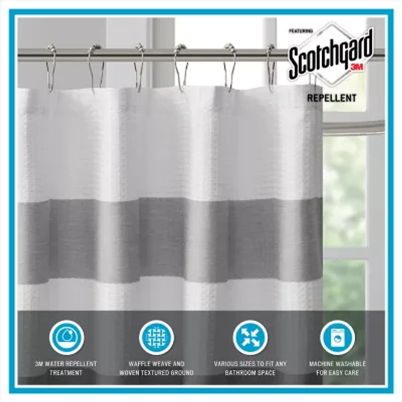 Madison Park Spa Waffle 3M Scotchgard™ Shower Curtain