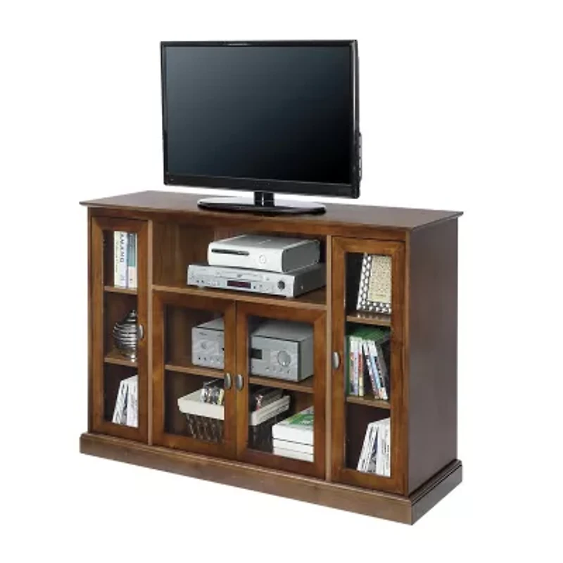 Summit Highboy TV Stand with Storage Cabinets and Shelves