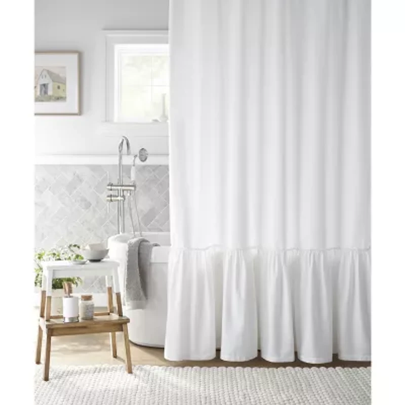 Linden Street Solid Ruffle Shower Curtain