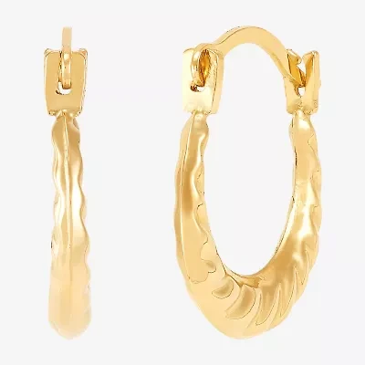 Womens 14K Gold 10.7mm Round Hoop Earrings