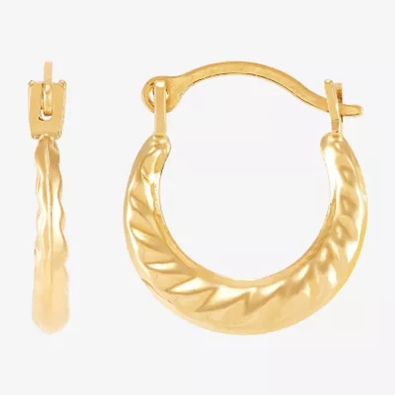 Womens 14K Gold 10.7mm Round Hoop Earrings