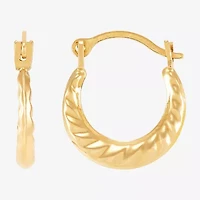 Womens 14K Gold 10.7mm Round Hoop Earrings