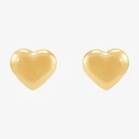 14K Gold 6.2mm Heart Stud Earrings
