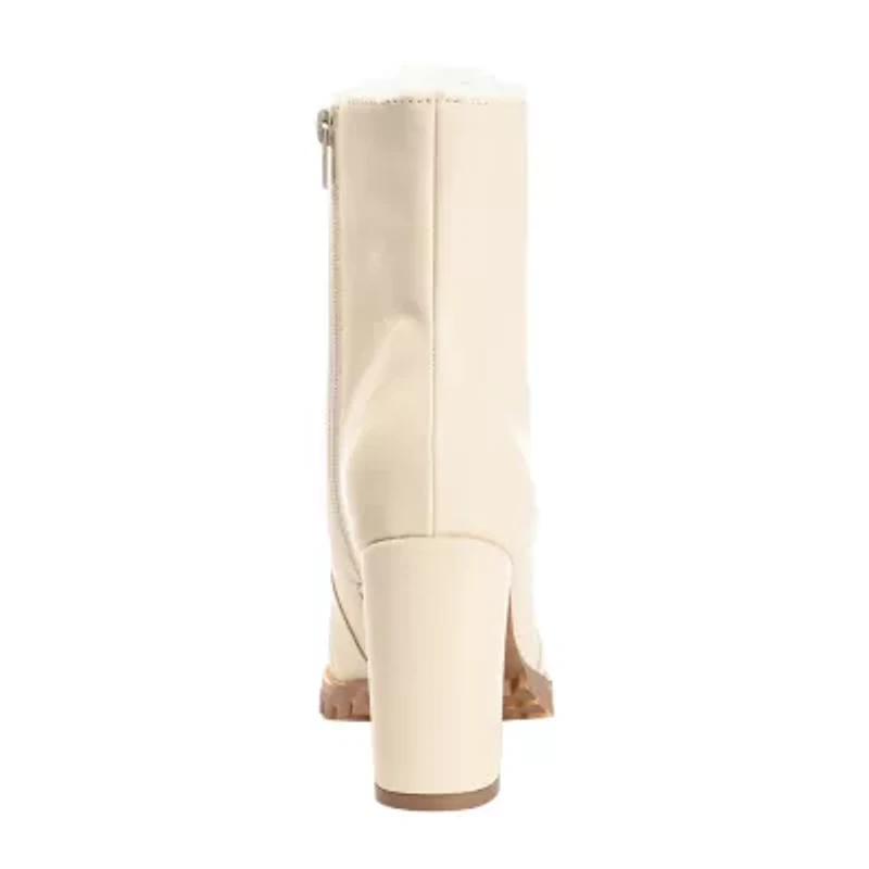 Journee Collection Womens Fauna Block Heel Booties