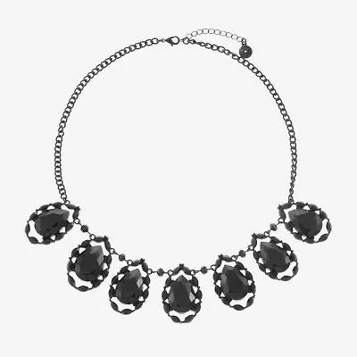 Mixit Teardrop Womens Black 20 Inch Collar Necklace