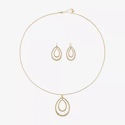 Liz Claiborne Pendant Necklace And Drop Earring Womens 2-pc. Jewelry Set